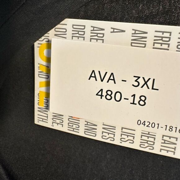 NWT LulaRoe Plus Size “Ava” Black V Neck Mutton Long Sleeve KneeLength Dress 3XL - Picture 6 of 9